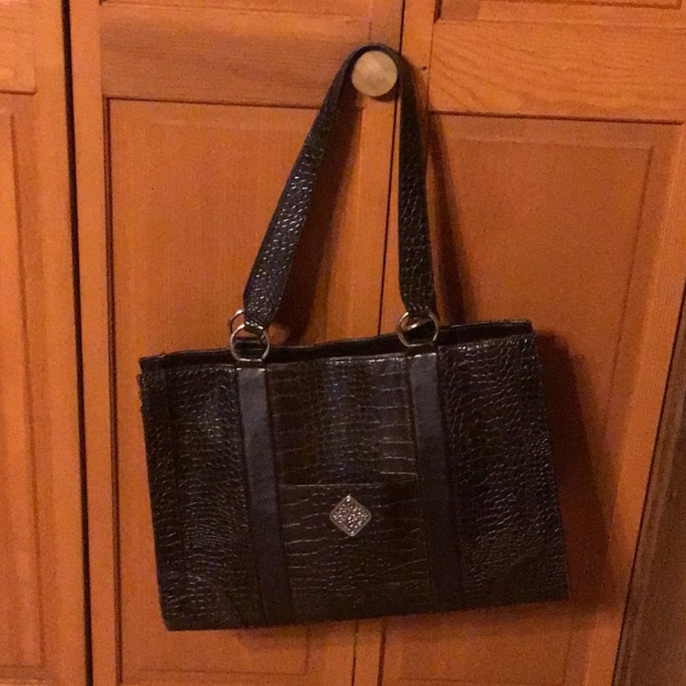 Coldwater Creek brown faux crocodile bag, excellent condition.